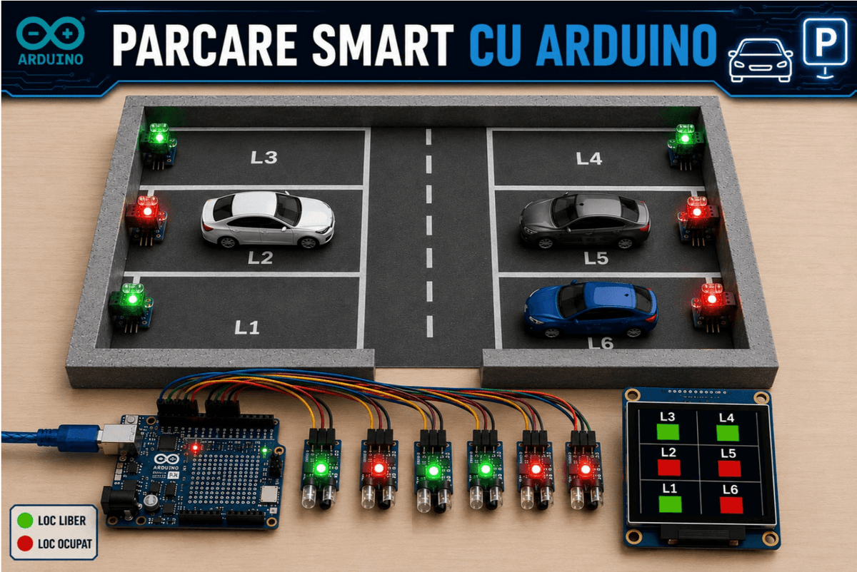Realizarea unui Sistem Smart pentru Parcare cu Arduino