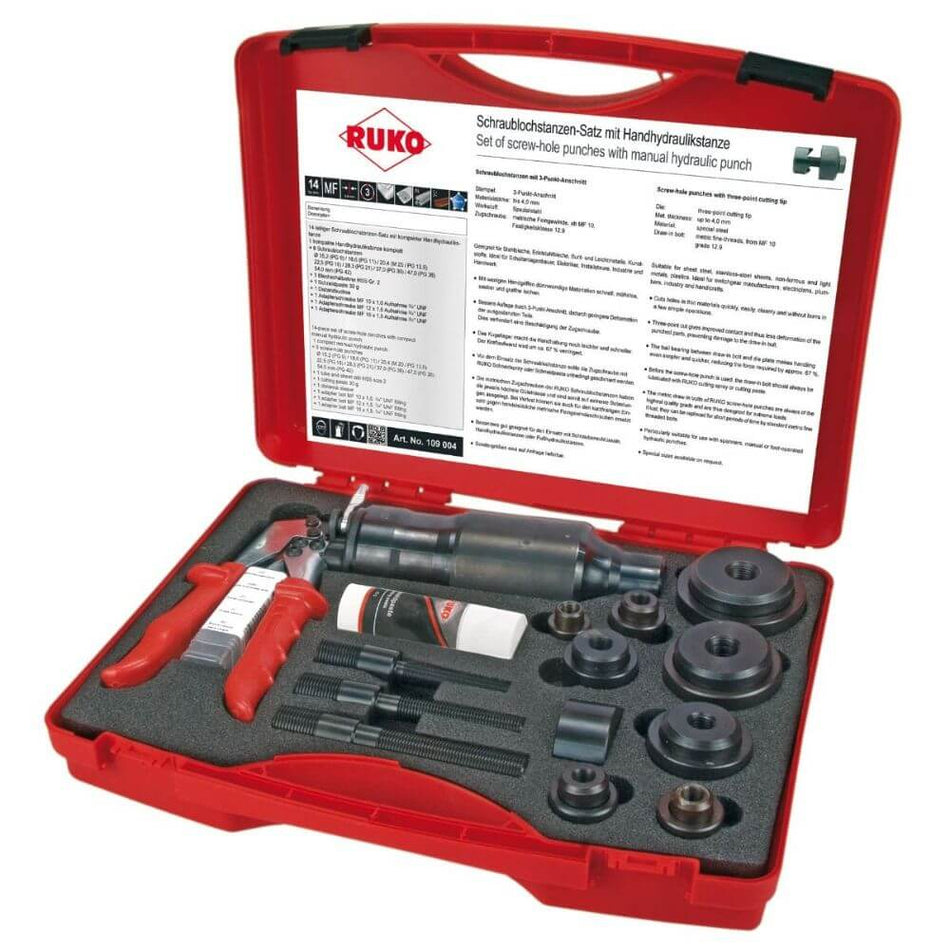 Set de perforator hidraulic cu surub, Ruko 109004