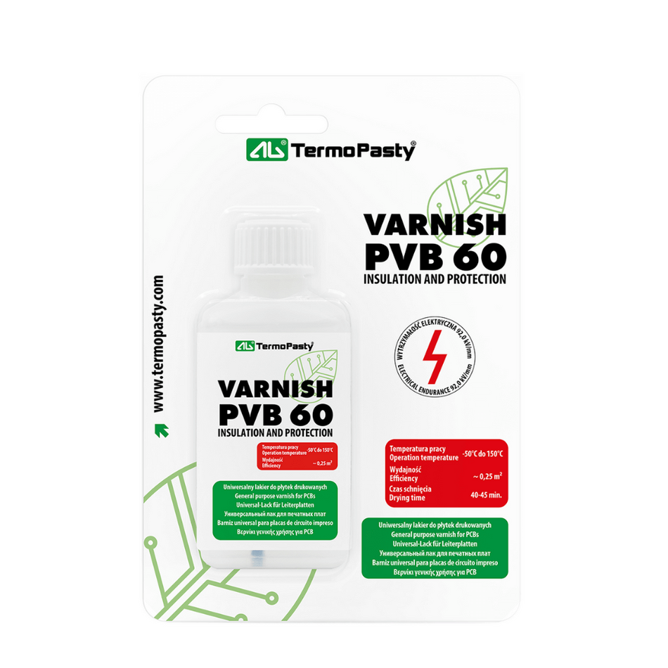 TermoPasty ART.AGT-199 PVB Varnish 60 Lac de protectie componente electronice 50 ml