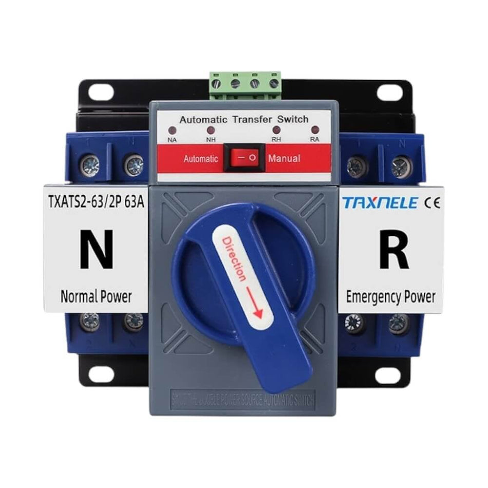 Comutator ATS automat de transfer 2P 63A 230V - Taxnele TXATS2-63A-2P