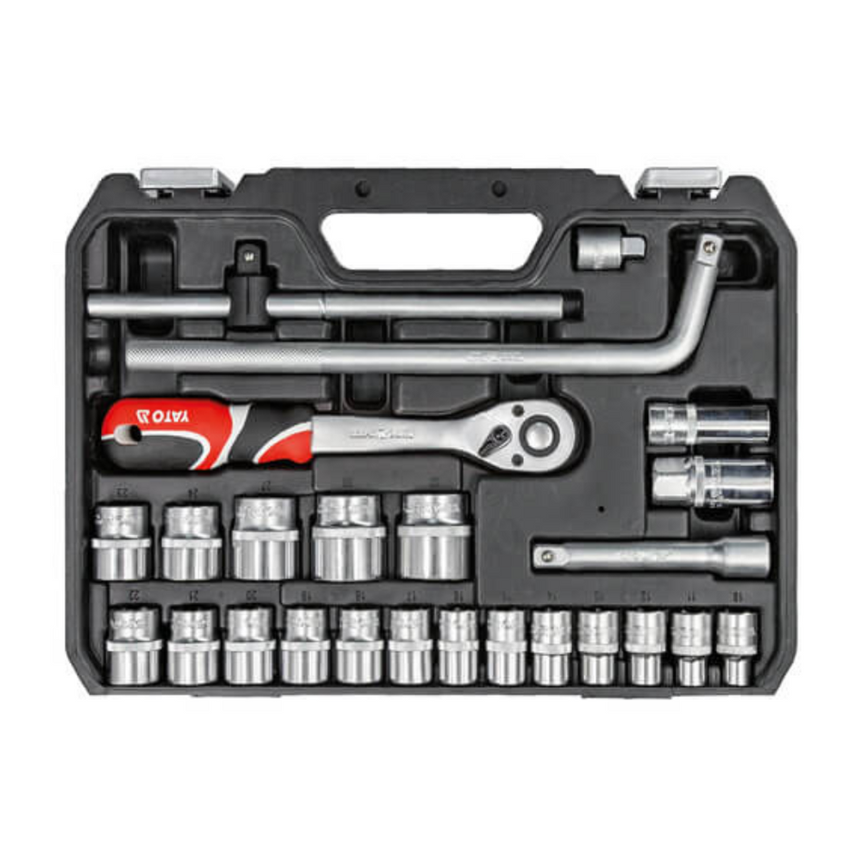 Trusa scule Yato YT-38741 25 piese cu tubulare CrV si clichet 72 dinti