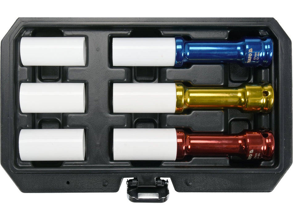 Set tubulare CrMo Yato YT-10563, 17-21 mm, cu protectie pentru jante