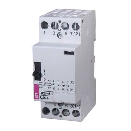 Contactor modular 4P 25A 230V AC DC ETI RD 25-22-R 002464062