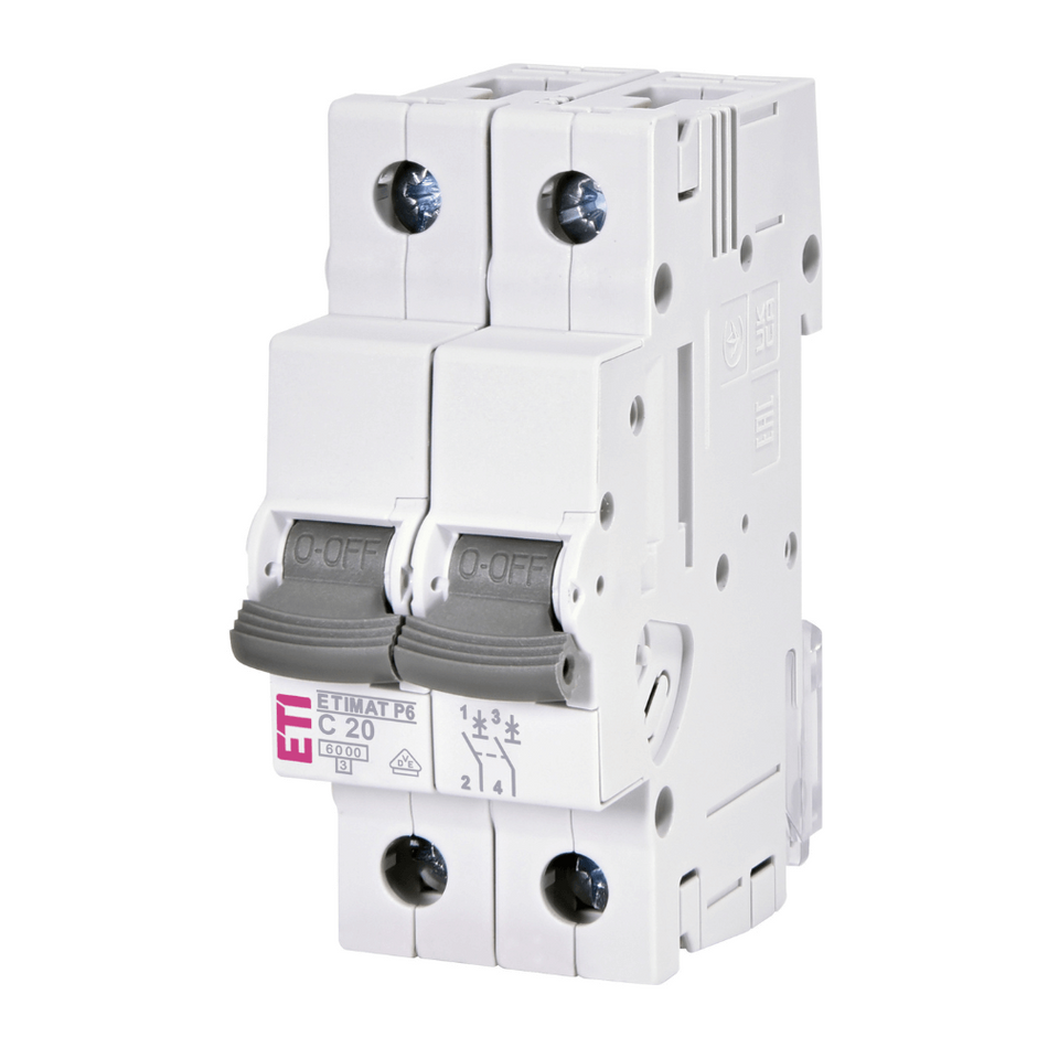 Intrerupator de circuit ETIMAT P6 2P C20 20A ETI 001900231