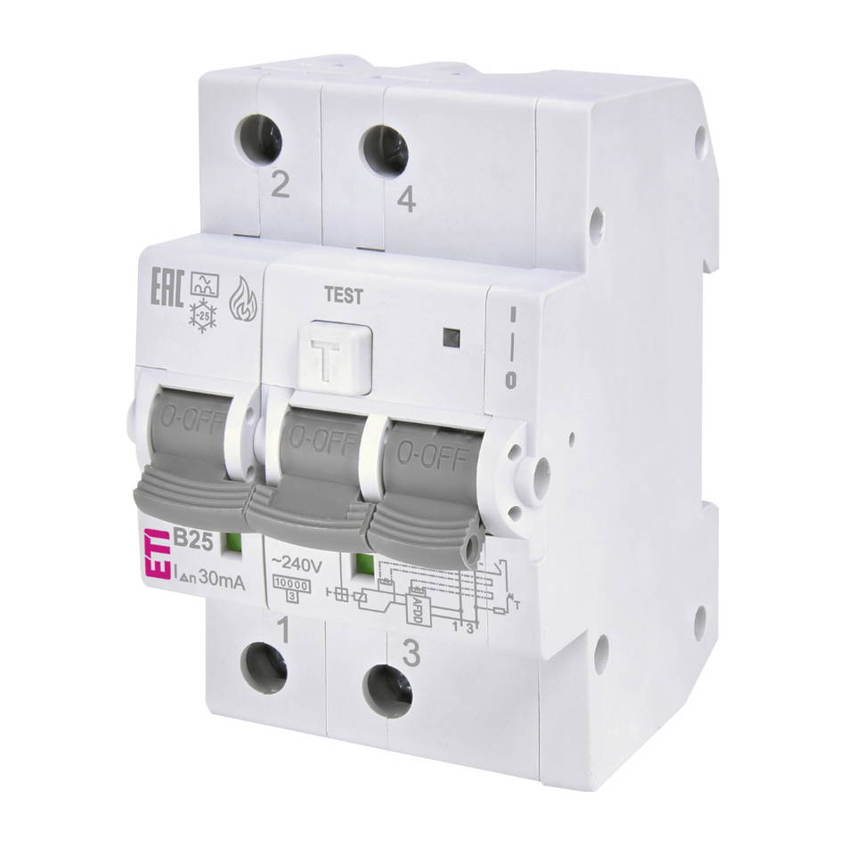 Protectie arc electric AFDD KZS‑AFDD 3M2p 25A 30mA 10kA ETI 002173816