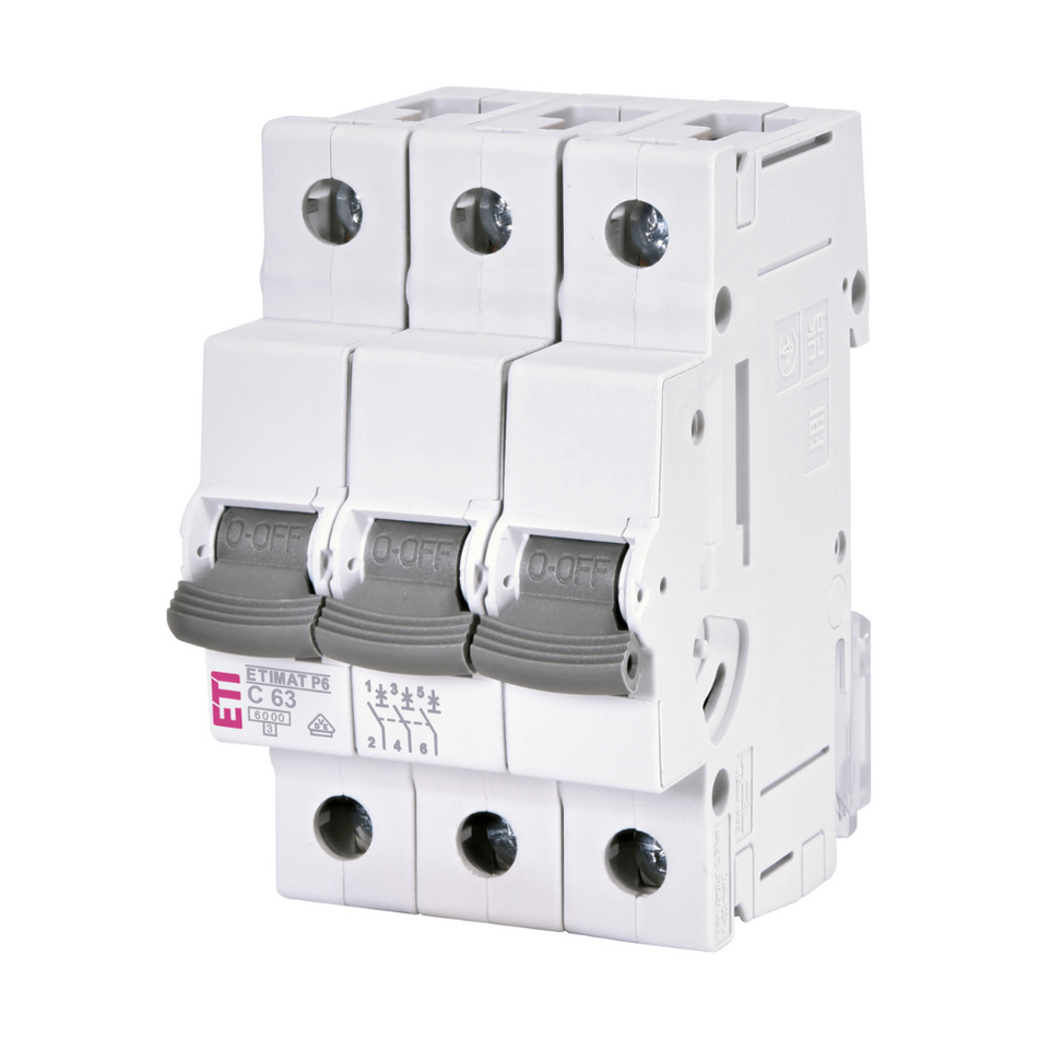 Disjunctor modular ETIMAT P6 3p C63 415V AC ETI 001900336