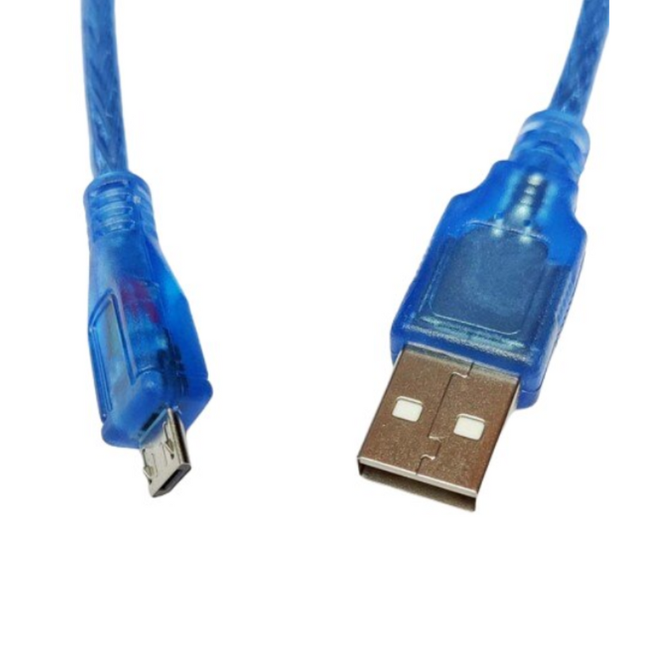 Cablu de date USB la micro USB 30 cm, albastru