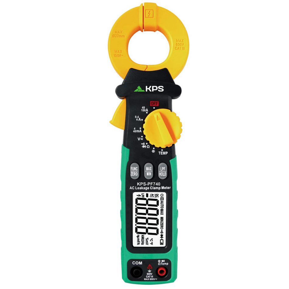 Clampmetru digital pentru curenti de scurgere, 1mA-150A AC, 600V AC/DC, TRMS, KPS PF740