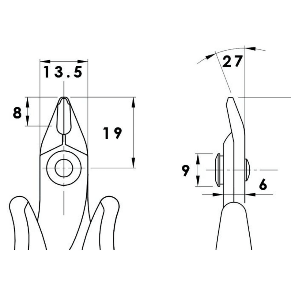 Cleste de precizie pentru materiale feroase, 2.05mm, Piergiacomi TR 58 R