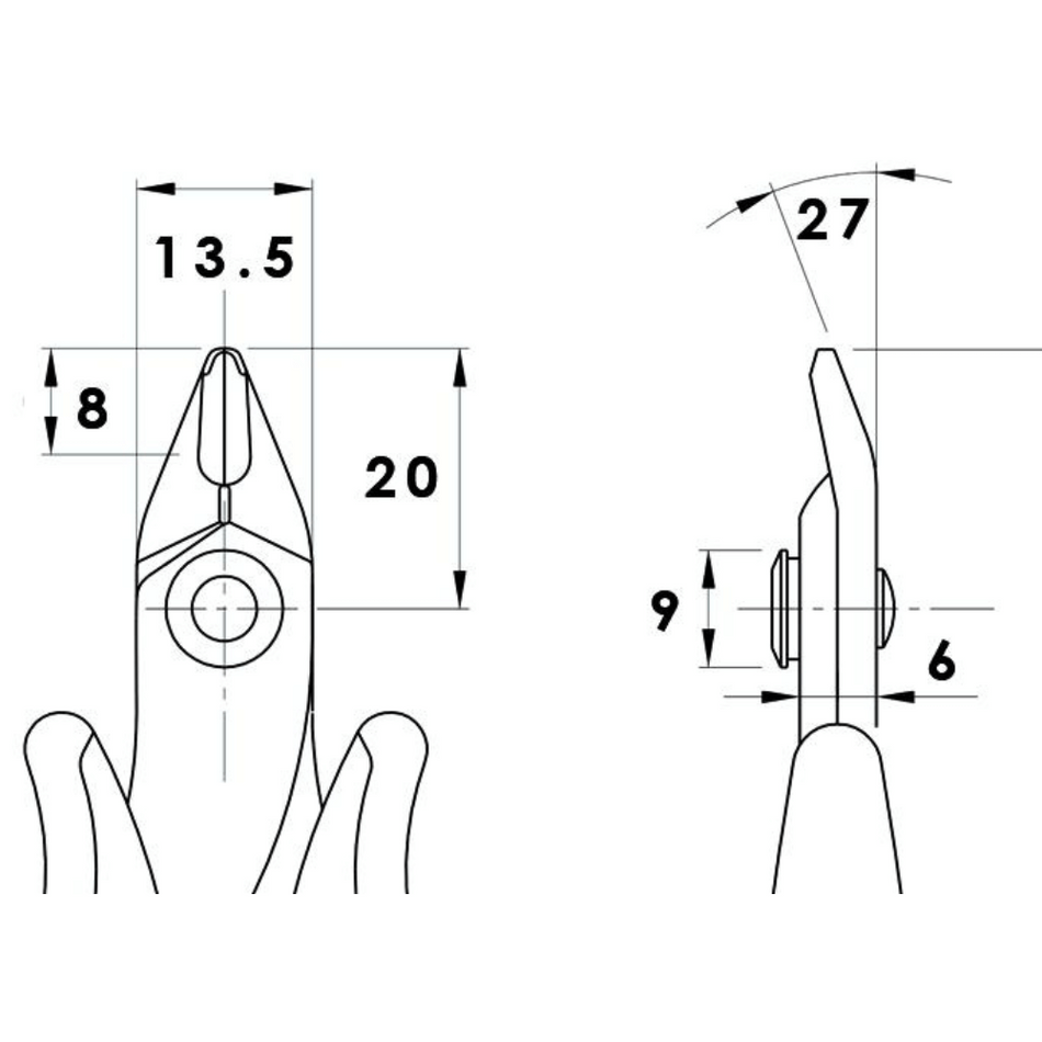 Cleste de precizie pentru electronisti, 1.3 mm, Piergiacomi TR 30