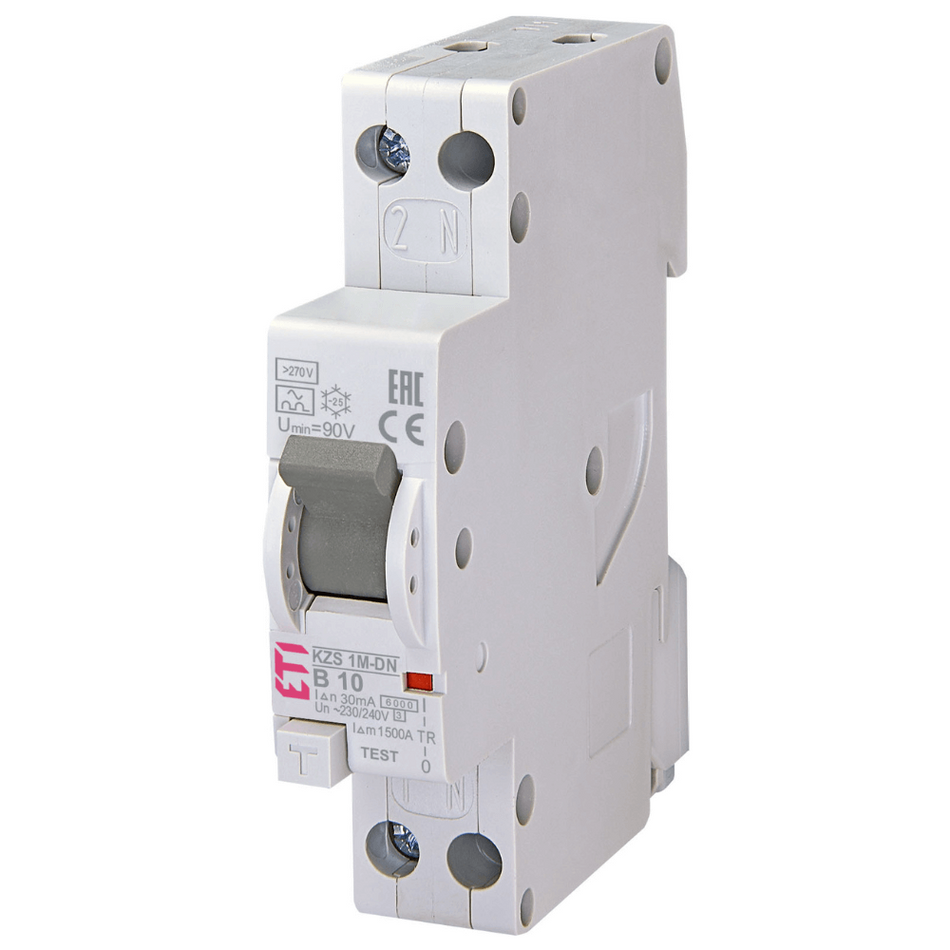 Diferential RCBO KZS-1M-DN 1p+N A B10/0.03 6kA ETI 002175142