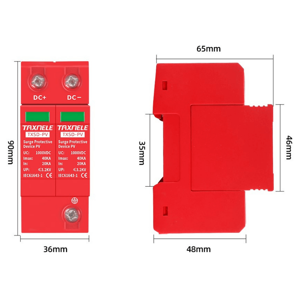 Protectie la supratensiune SPD pentru sisteme fotovoltaice, 1000V DC, TAXNELE TXSD-PV-1000V