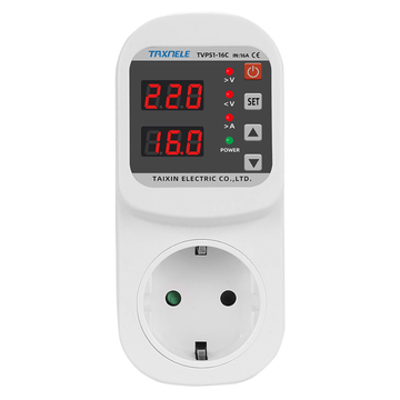 Priza cu protectie la tensiune si curent, 110-220V AC, 16A, TAXNELE TVPS1-16C