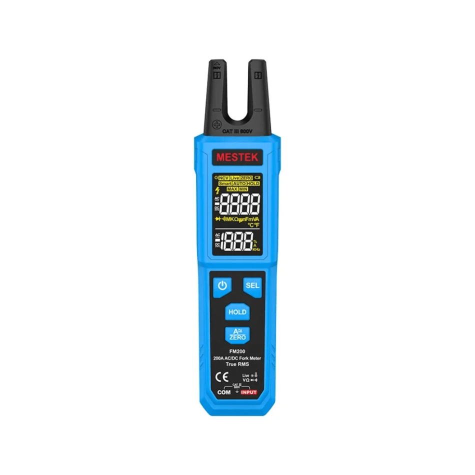 Clampmetru digital tip furca, 200A AC/DC, True-RMS, NCV, MESTEK FM200